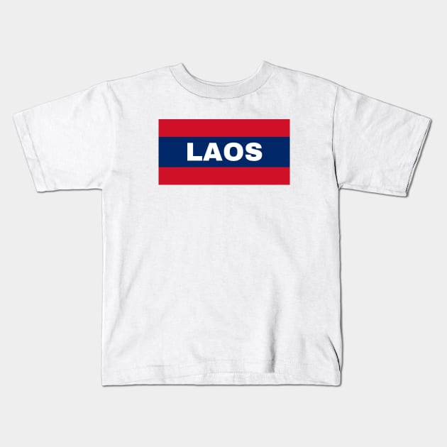 Laos Flag Colors Kids T-Shirt by aybe7elf